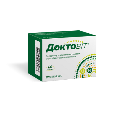 Доктовіт, декспантенол 50 мг і вітамін U 100 мг, 60 капсул